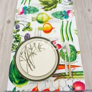 Full Cotton Satin Tablecloth Runner Digital Printed 152x42